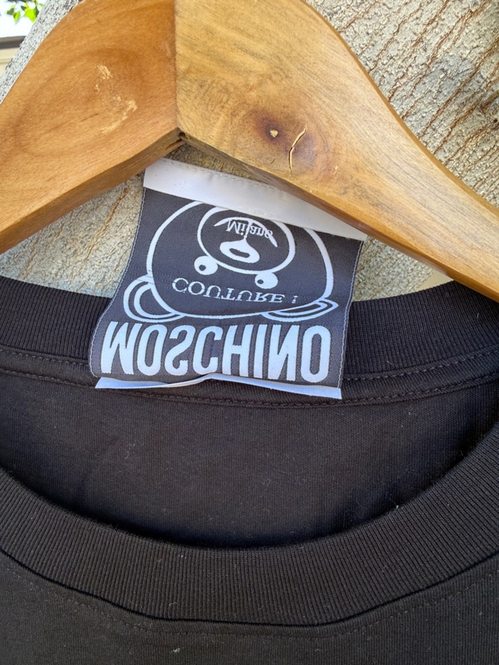 Woman’s Moschino Couture Milano Black Tee with White Logo Bear- Size Small - Picture 4 of 11